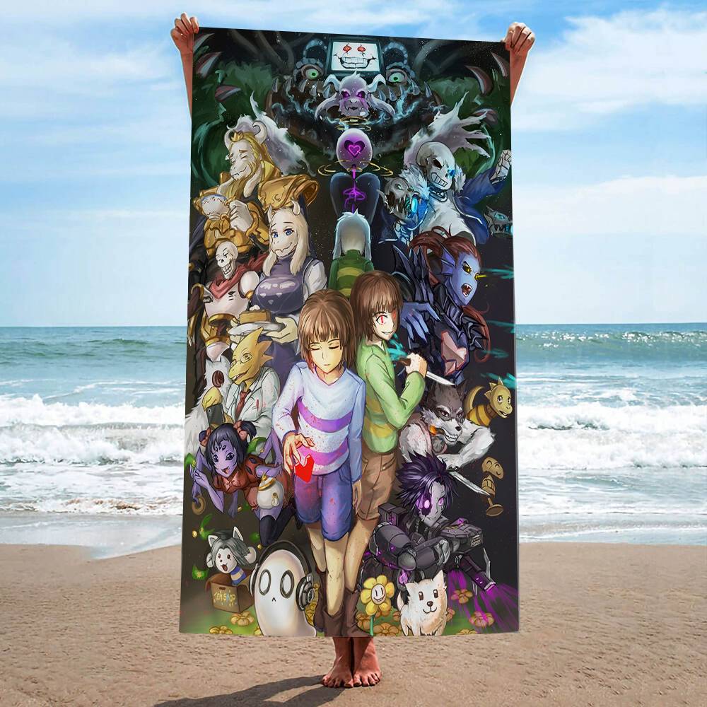 Game U-Undertales Bath Towel Microfiber Soft Water Absorbing Breathable For Girl Kids Decorative Cartoon Beach Towel