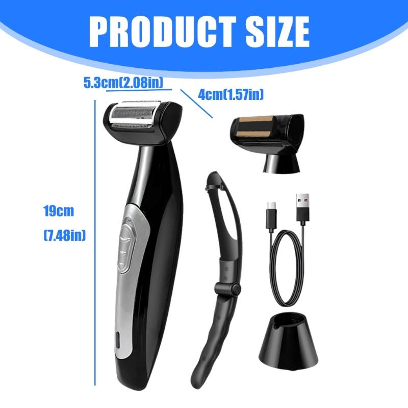 Wasserdichter Nackenhaarschneider für Männer mit verstellbarem langem Griff, USB-betrieben und tragbarem Design