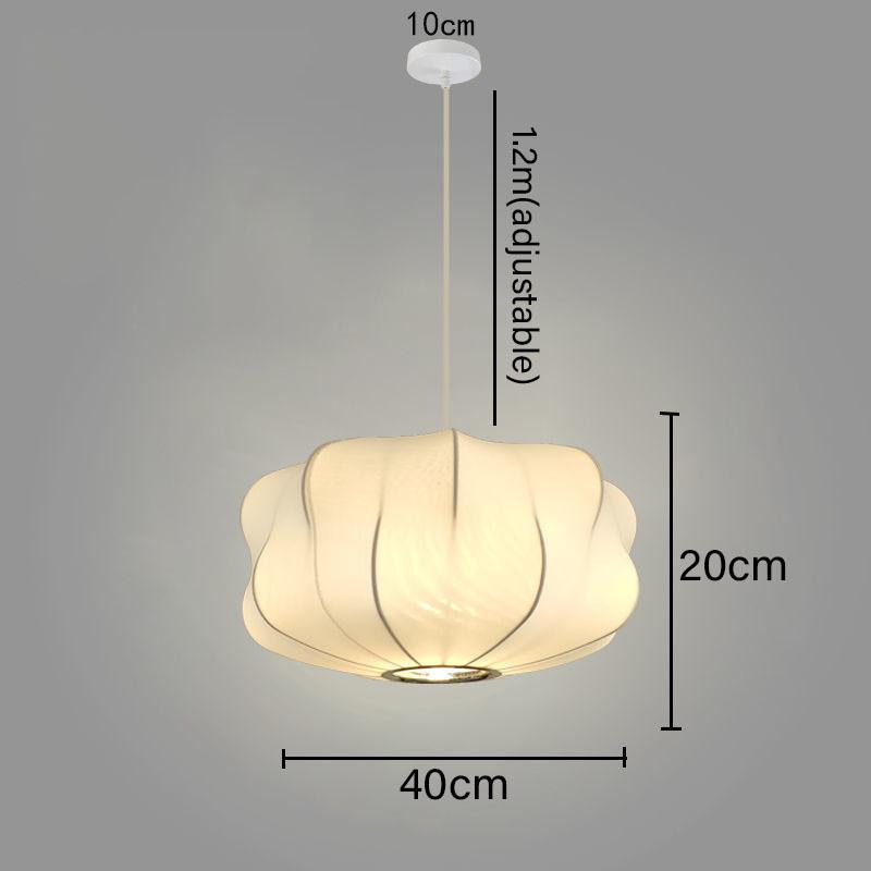 Modern Simple Led Lantern Pendant Light Restaurant Japanese Style Hanging Lights Teahouse Dining Room Fabric Droplights