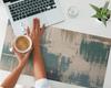 Desk Mat with Graphics for Home and Office Abstract Texture 90x45 cm