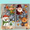 Holiday Glass Cling Decals With Santa Snowman And Reindeer Pvc For Christmas Celebration Decor