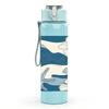 1PC Blue Wave Starfish Pattern 750ml Color Plastic Sports Water Bottle Leakproof Flip Straw Lid Suitable for Sports Office Home Use