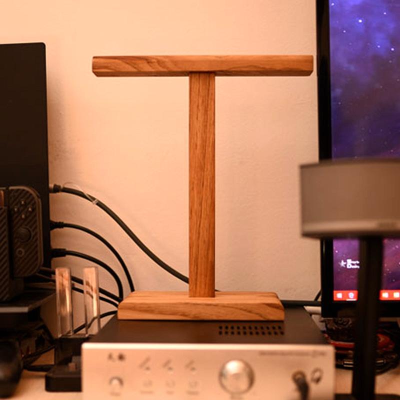 T Shape Wooden Stand Holder for Headset Display Shelf Desk Hanger Headphones Stands Storage Brackets Home Storage Organizer