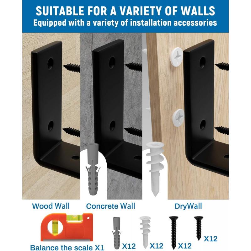 10 Inch Shelf Bracket Suitable for DIY Floating Shelf,1/5 Inch Thick Heavy Duty Stand,2 Pieces