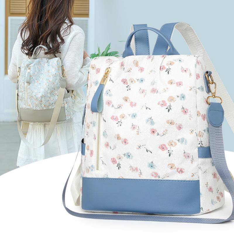 

Printed Backpack Women s PU Backpack Anti-theft Multi-use Shoulder Bag чорний