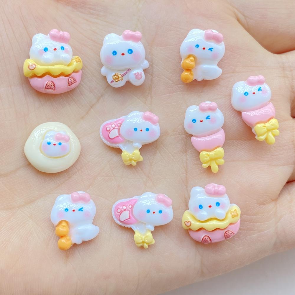 20 Pcs Cute Mini Cat Flat Back Resin Cabochons Scrapbooking DIY Jewelry Hairpin Craft Decoration Accessorie