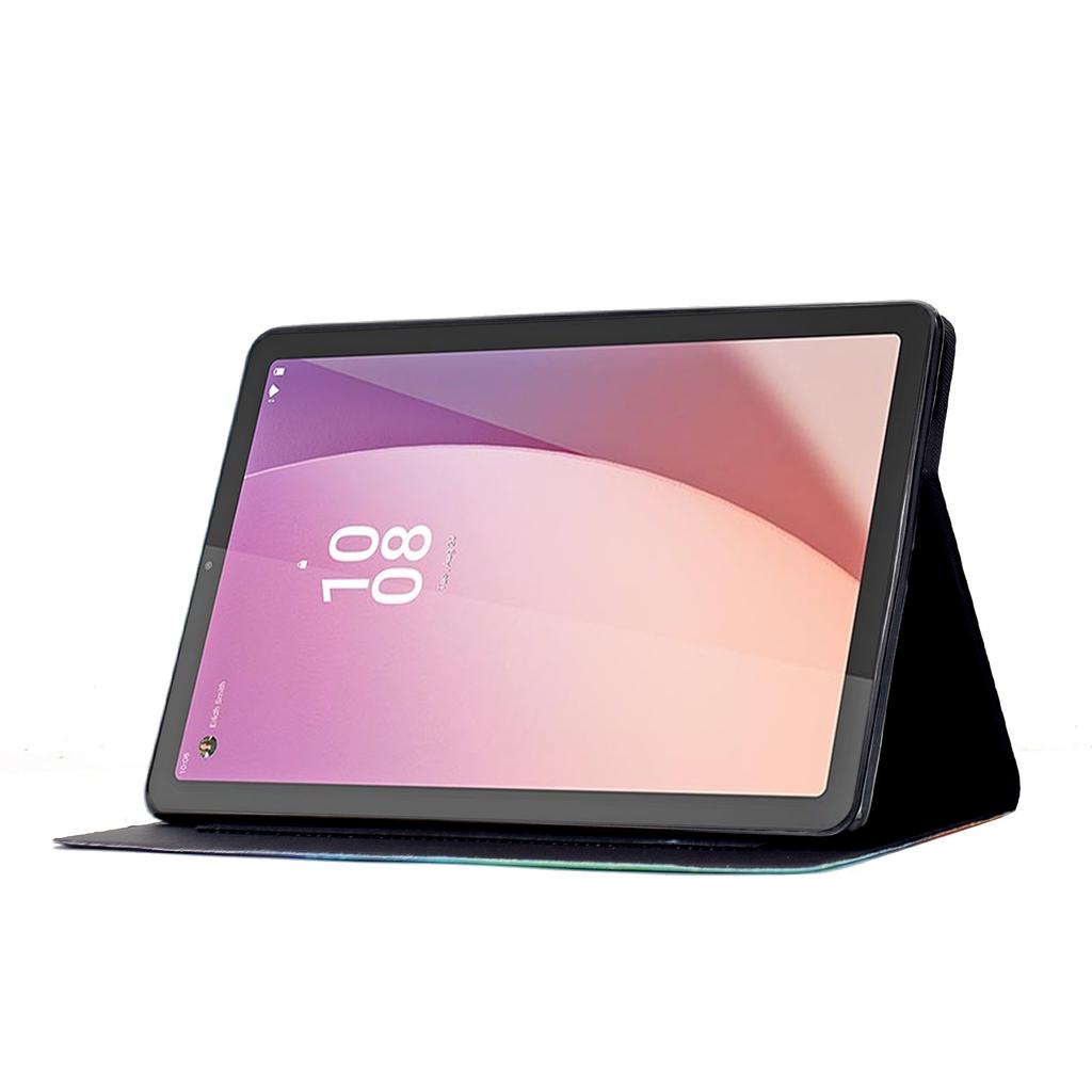 For Lenovo Tab M9 TB-310FU Case Colorful Pattern Painting Card Slots Stand Leather Tablet Cover with Auto Sleep/Wake