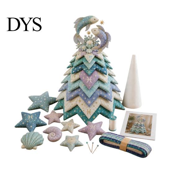 Handmade Gift for Special Occasions DIY Quilted Zodiac Tree Kit, Fabric Patchwork Sewing Constellation Ornament Kit Signs Craft Adults, Desktop