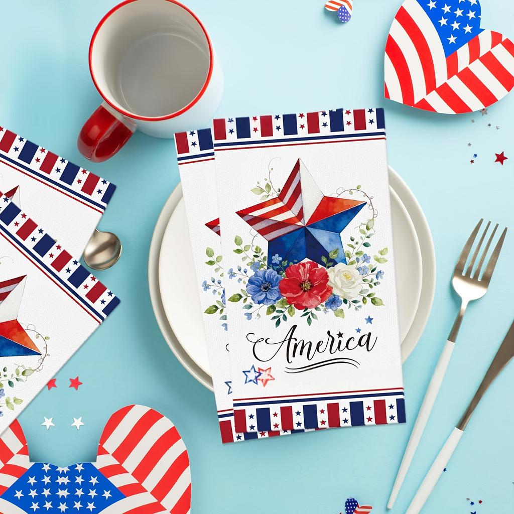 20Pcs 250th American Independence Napkins, Dinner Paper Dining Table Decor for Birthday Party United States Party Supplies