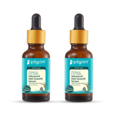 Pilgrim Redensyl 3% + Anagain 4% Hair Growth Serum for Men & Women, Controls Hair Fall,30ml (Pack of 2)