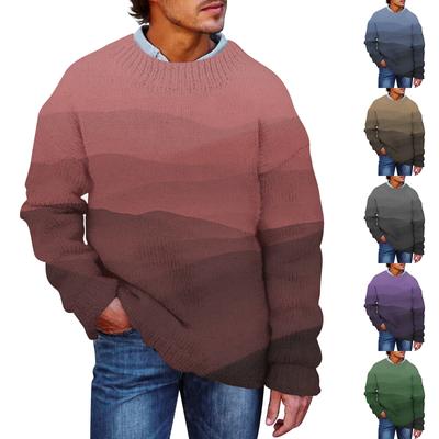 Men's  Print Faux Sweater, Crewneck Sweatshirt, Loose Long-sleeved Top