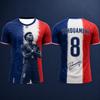 Frankreich 2026 Trikolore Flagge T-Shirt Herren Damen 3D Druck Polyester Kurzarm Schnelltrocknend Atmungsaktiv Fußballtrikot Fans Geschenk