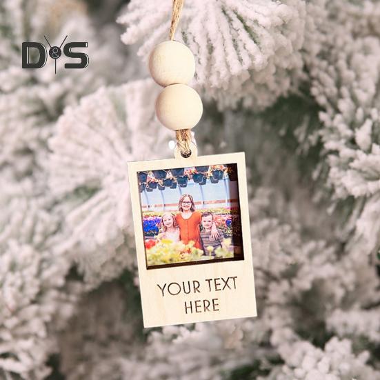 Vánoční ozdoby fotorámečku Rodinné fotografie Ozdoba na vánoční stromeček Vlastní dřevěný fotorámeček Závěsná dekorace pro bytovou dekoraci