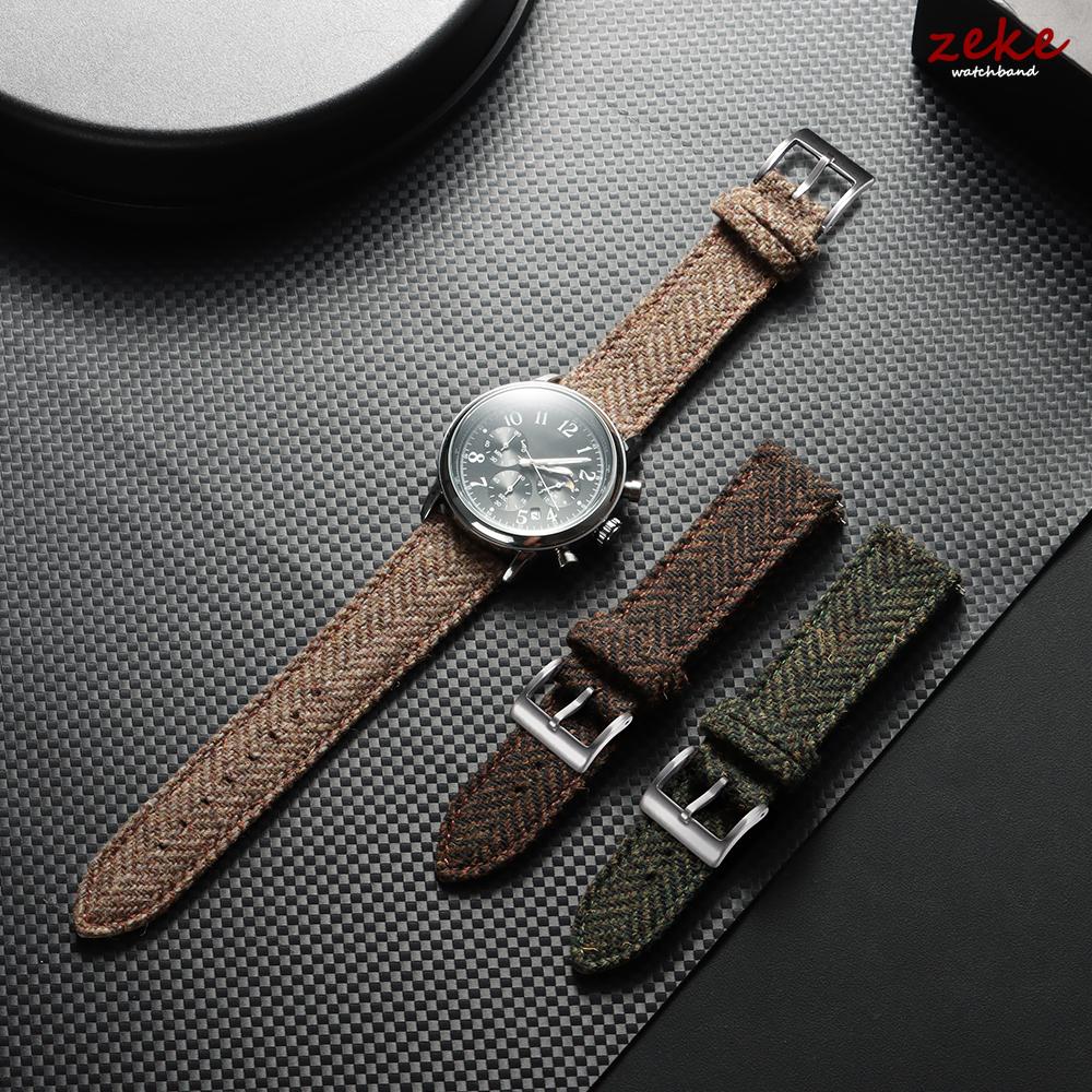 Vintage geflochtenes Armband Echtes Leder Nylon Uhrenarmband 18mm 20mm 22mm Schnellwechselarmband für Herren Damen Ersatz-Armband