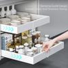 Pull Out Tray Organizer Kitchen Storage Rack Cabinet Expandable Under Sink Spice Boxes Silent Slide Drawer Style Bowl Dish Shelf