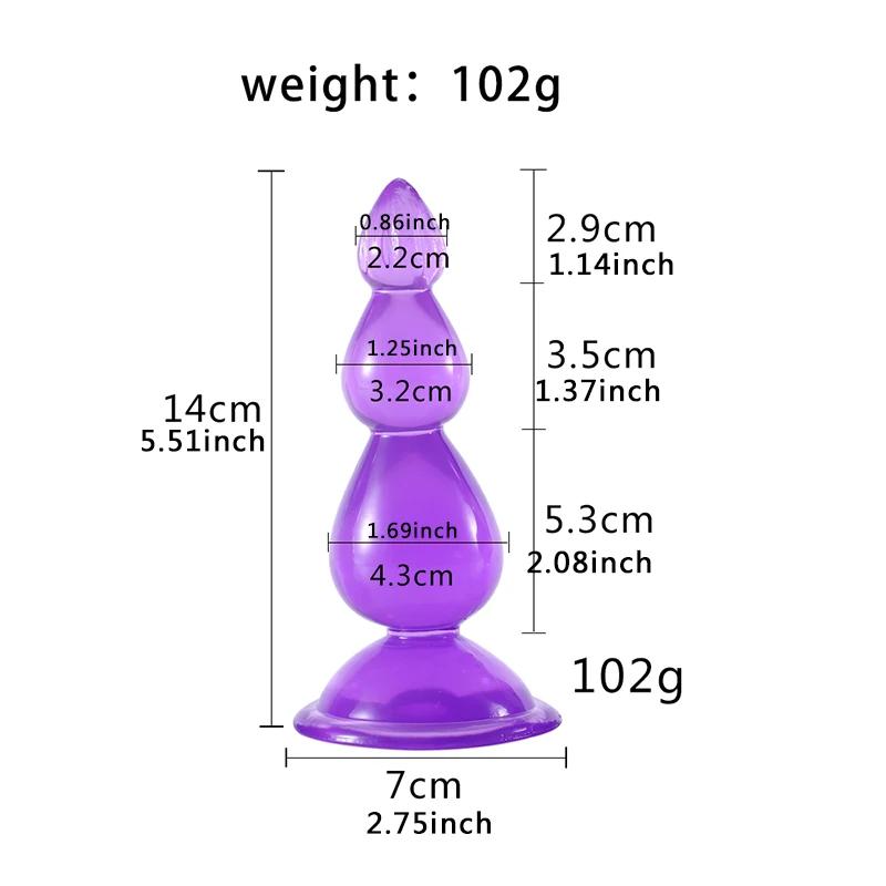 Female Size S/M/L Pull Beads Butthole And Vaginal Use Multicolor Healthy Soft Gel Suction Cup For Women Big Dick Sex Toys