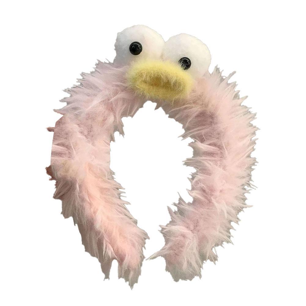 Funny Furry Monster Headband with Big Eyes, Plush Cartoon Headdress for Women Adults Face Washing & Party Wear Costume Cosplay