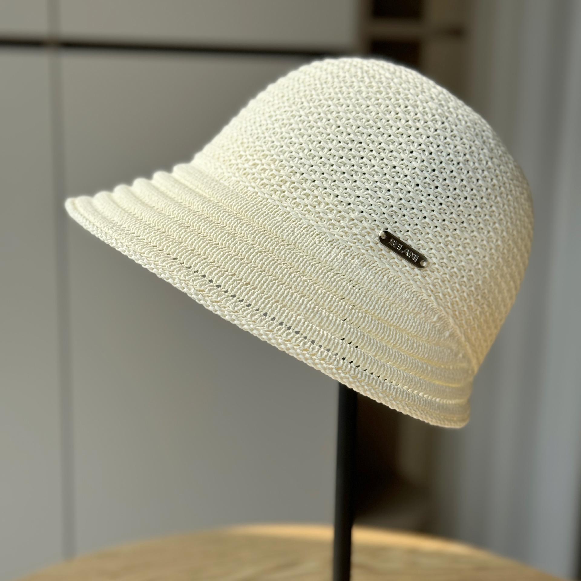 

Весна и лето, новая вязаная дышащая шапка рыбака, детская солнцезащитная шляпа, складная шапка для бассейна ONE SIZE белый