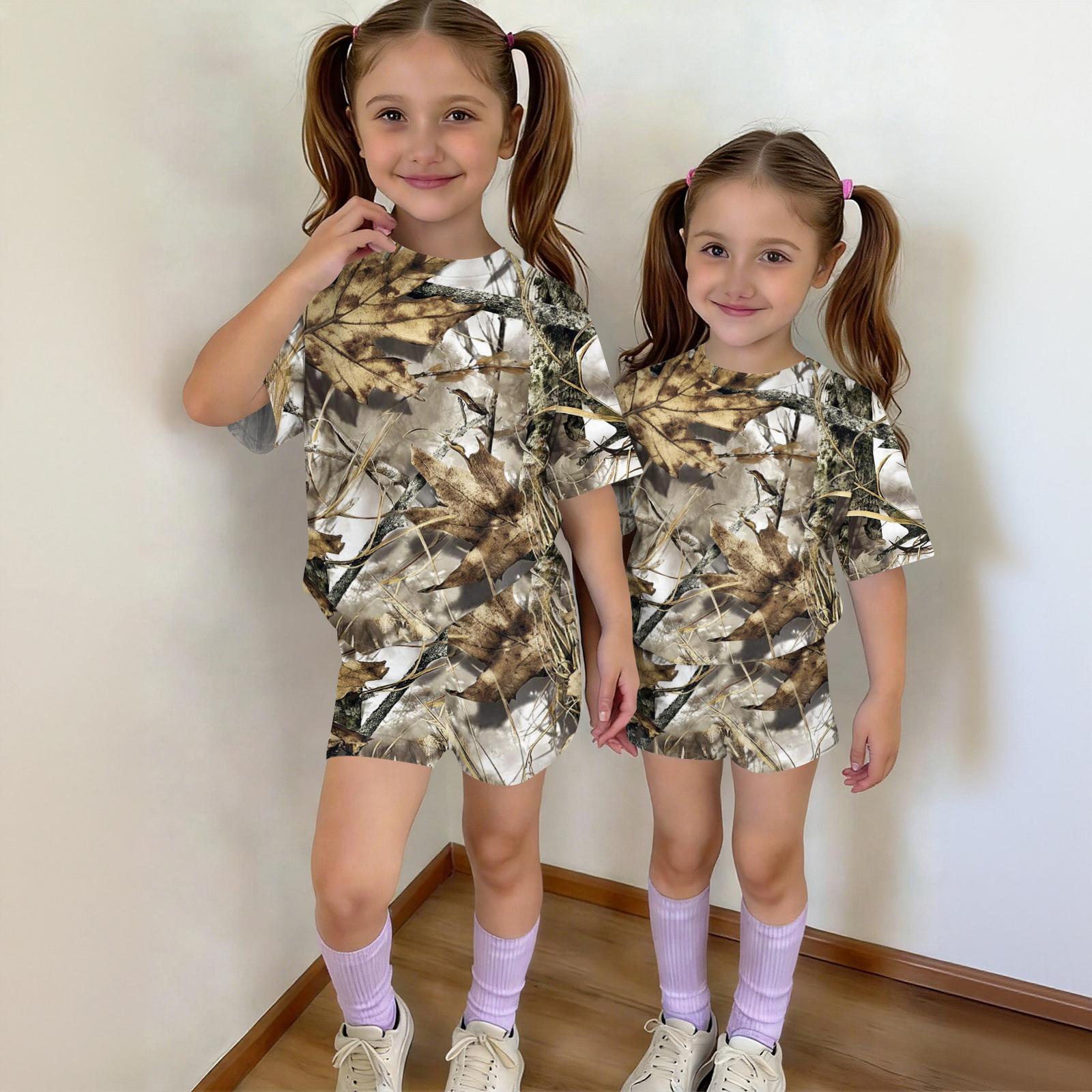 

Infant Newborn Baby Girls Boys Loose Print T-shirt+Pants Print Outfits Set 110 бронзовый
