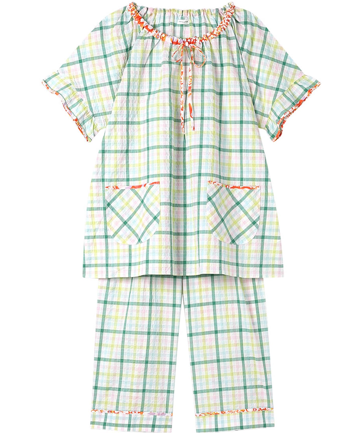 

Расслабляющая пижама Tsumori Chisato из короткого хлопкового газона UDT154 Tsumori Chisato SLEEP ME [Wacoal & Sleep], рукава 5/8, рукава, длина 3/4,