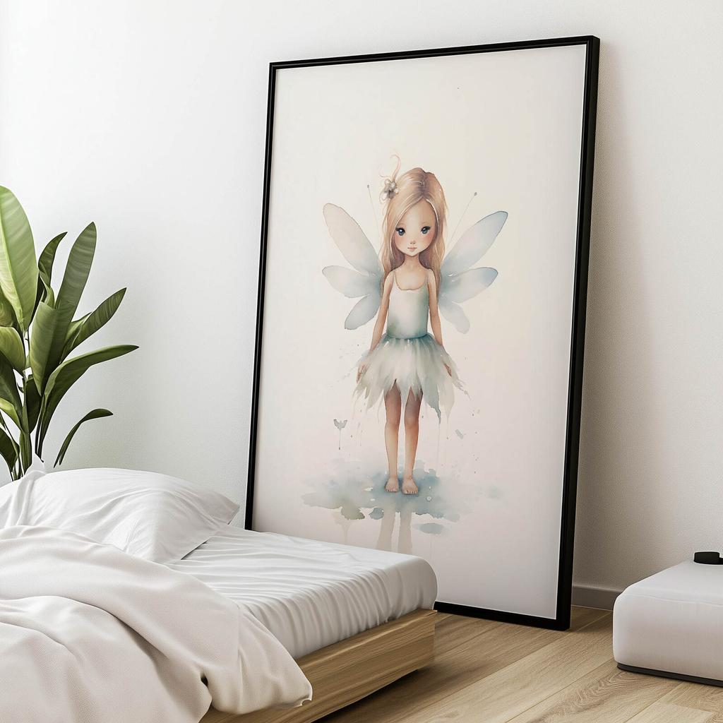 Zielona Wróżka W Krainie Magii Zielona Wróżka W Krainie Magii, 40X50 Cm, Rama Aluminiowa Złota, Papier Matowy 230 Gsm