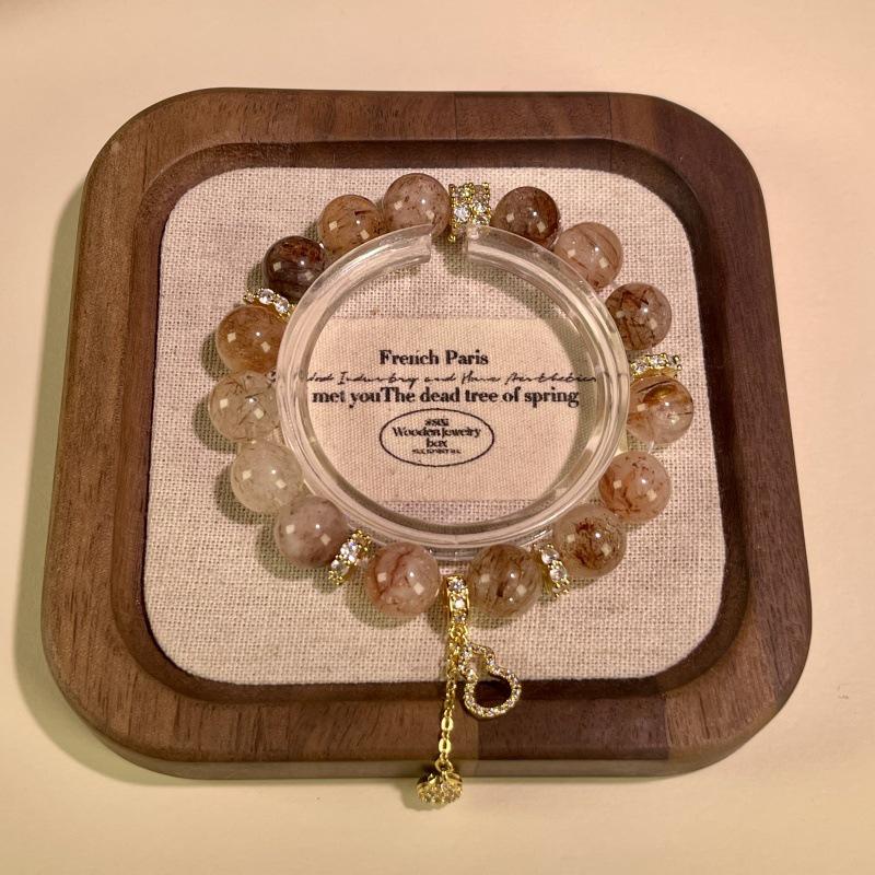 

Women s Black Gold Energy Crystal Gourd Beaded Bracelet with Design Sense