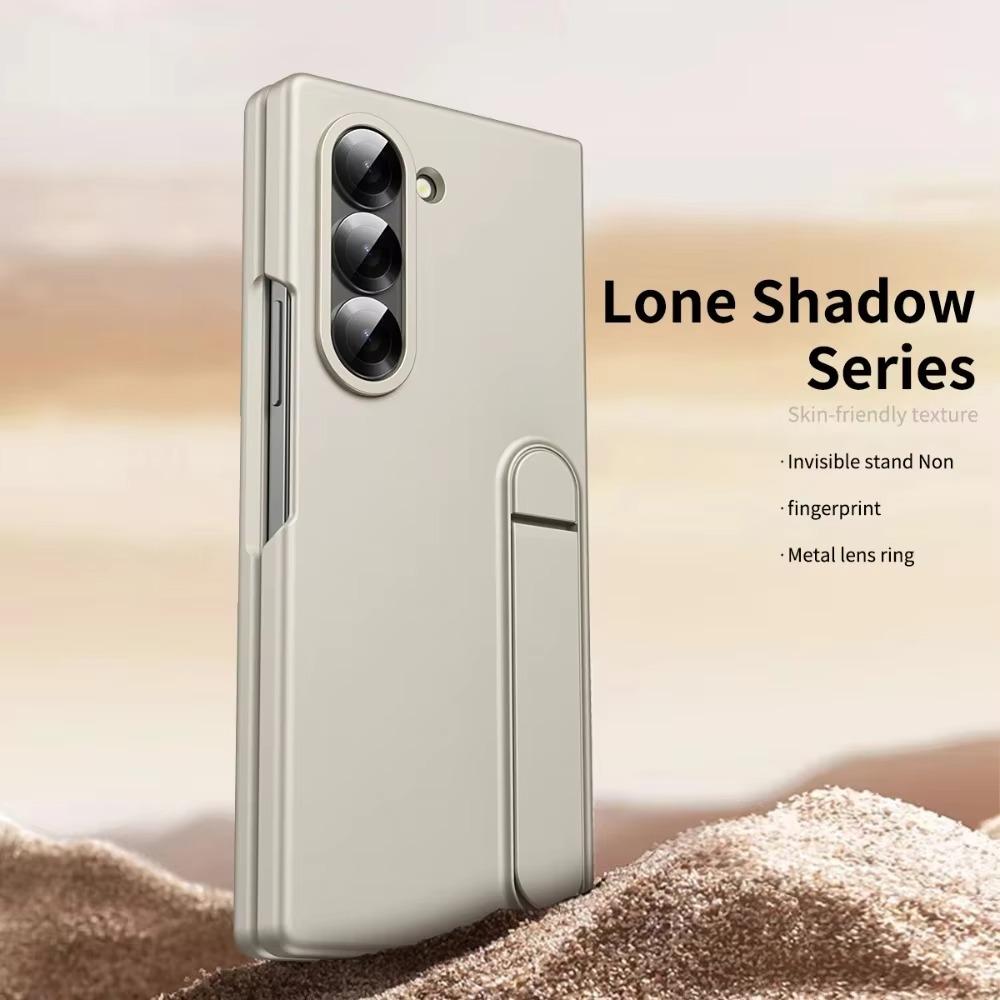 Alloy Metal Lens Protect Phone Case for Samsung Galaxy Z Fold 7 6 5 4 3 Ultra-thin Skin Feel Kickstand Shockproof Cover