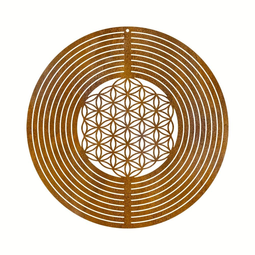 

1 шт. Ржавый металлический спиральный флюгер «Цветок жизни», Деревенский железный декор для двора и сада, Атмосферостойкое подвесное украшение для балкона для использования в помещении/на улице 25cm/9.85in