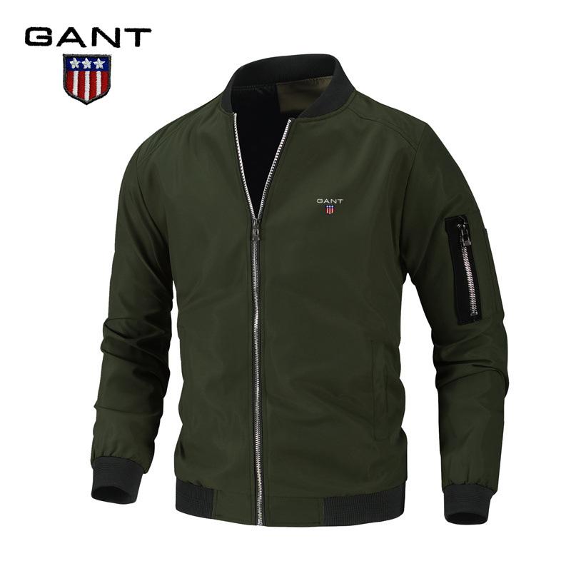 Gant Bestickte Herrenjacke Frühlings- und Herbstjacke Herren Trendige Lockere Baseballjacke