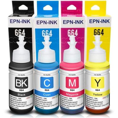 Ink Refill - XEMAX - Compatible Epson EcoTank - 4 Bottles - T6641 T6642 T6643 T6644 - 70ml