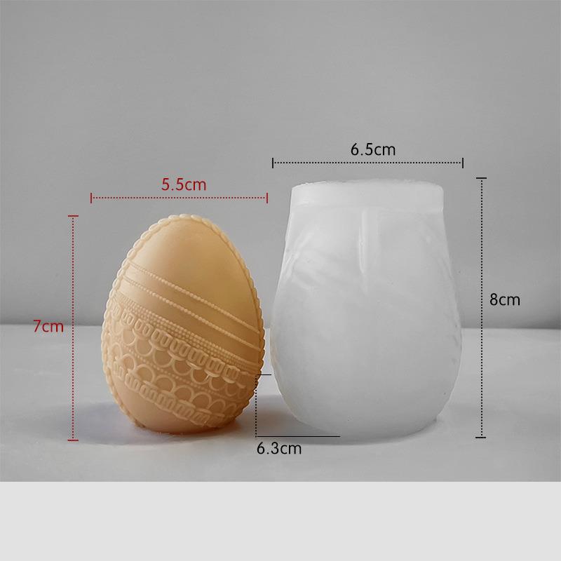 Easter Egg Silicone Candle Mold Aromatherapy Plaster DIY Craft Candles Making Tools Ornaments Embossed Flower Egg Mold