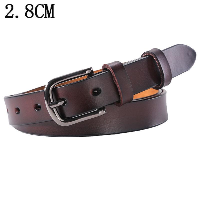 Plus Size Women's Genuine Cowhide Leather Belt - Casual and Versatile.