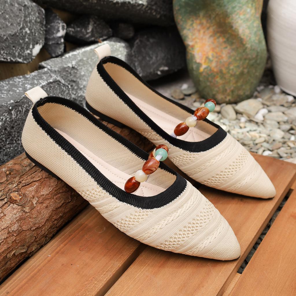 Fashion Women Mesh Casual Shoes Summer New2025 Breathable Pointed Weaving Comfort Light Soft Walkers Flats Zapatos De Mujer