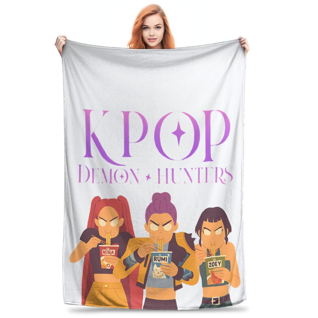Saja Boys Huntrix Blanket Kpop Demon Hunters Flannel Awesome Warm Throw Blanket for Bedding Lounge  Winter