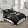 Skull Bedding Set Twin 140x200cm - Vintage Baroque Halloween Duvet Cover 2/3PCS, Luxury Skeleton Comforter cover,Gothic Bed Set