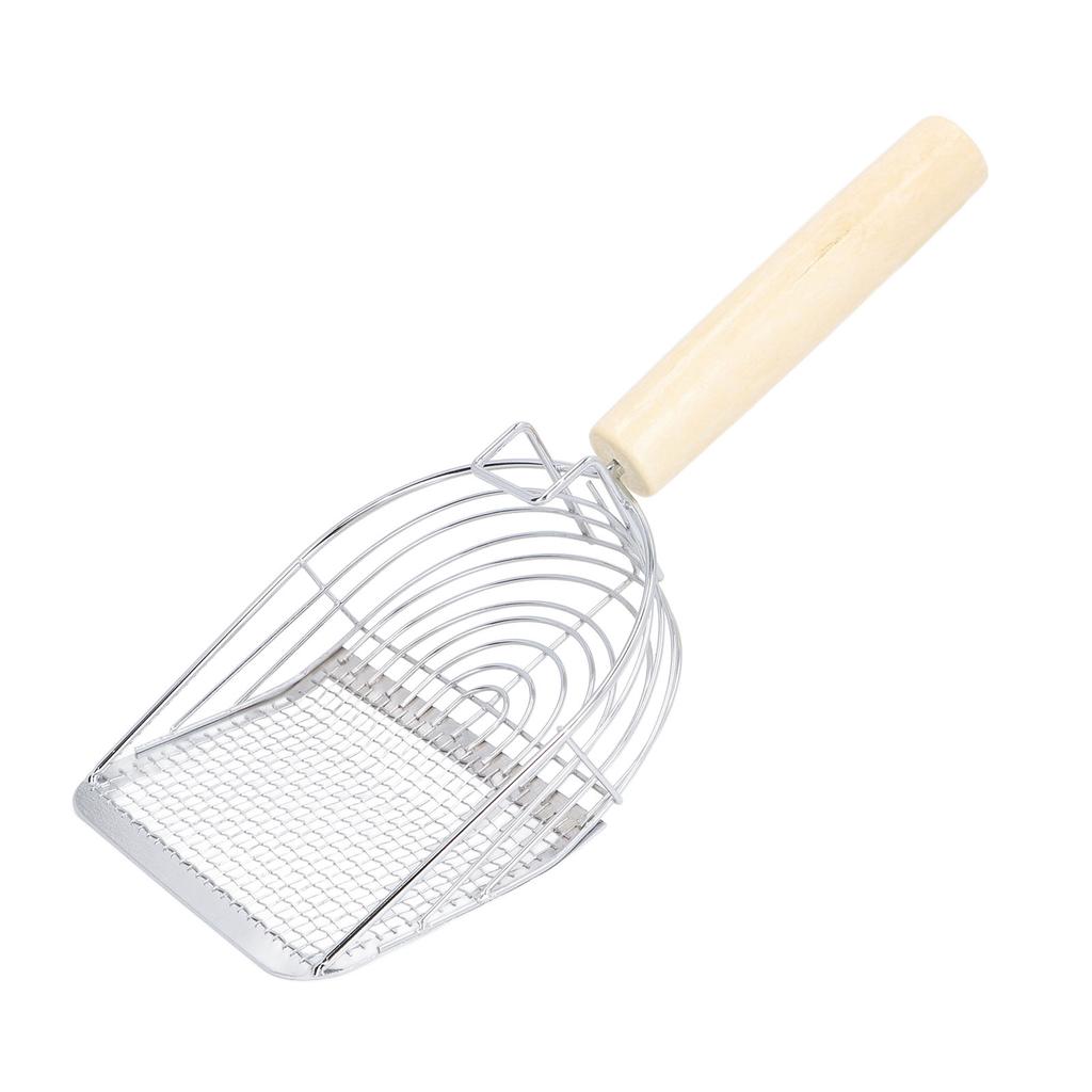 Cat Litter Scoop Grid Oval Mesh Sifting Ergonomic Handle Stainless Steel Kitten Litter Shovel for