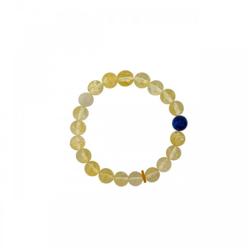 New Chinese Style Natural Citrine Beaded Bracelet Stackable Amethyst Hand Jewelry