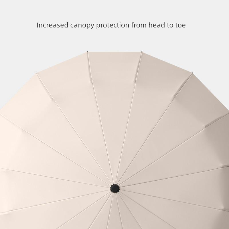 Large Umbrella for Men, Reinforced and Thickened, Sturdy and Wind-Resistant, Dual-Purpose for Sun and Rain, Manual Folding, Black Coating for Sun