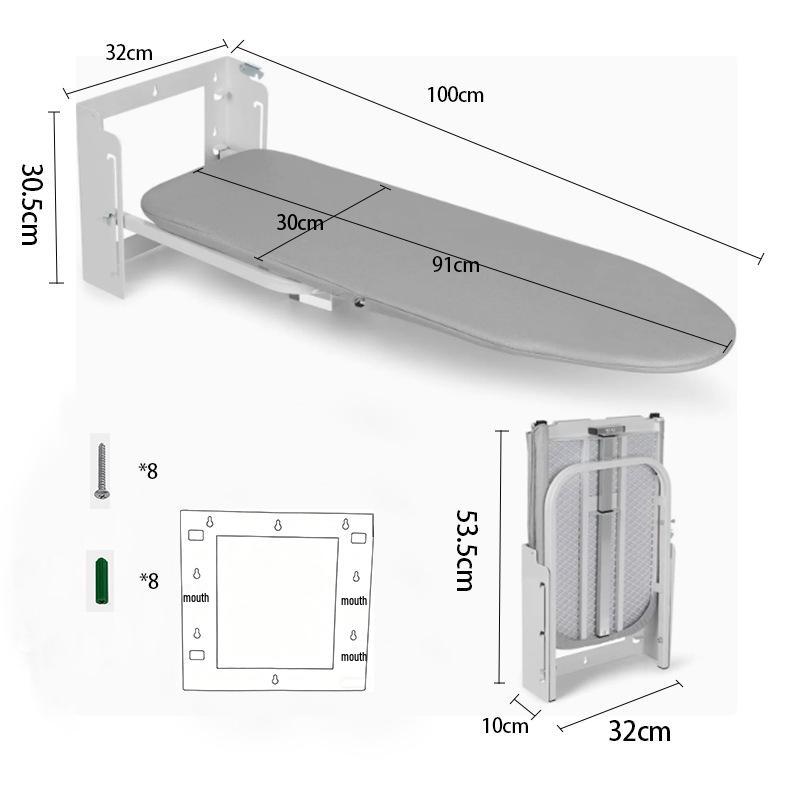Wall-Mounted Adjustable Folding Ironing Board - Breathable, Anti-Scald, High-Temperature Resistant