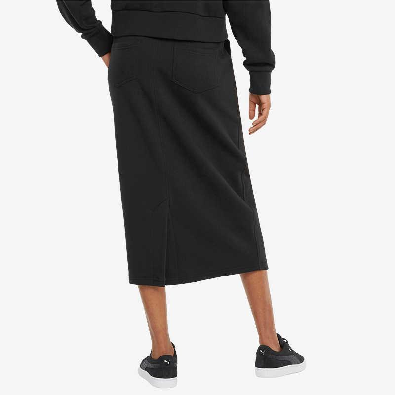 Puma Classics Drawstring Midi Skirt Women Bottoms Black 533137-01