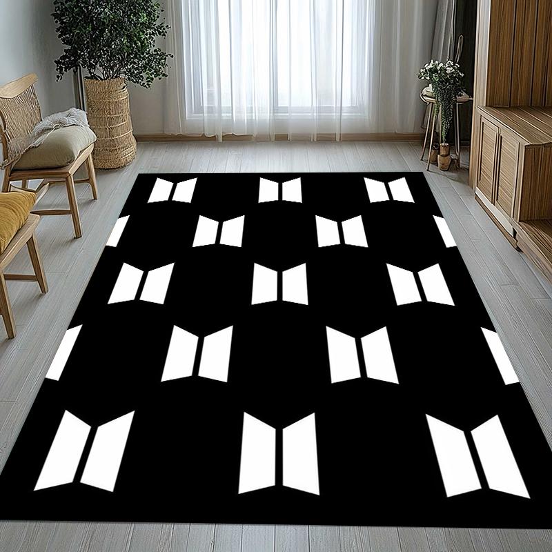Fashion B-BTS Kpop Star Living Room Non-Slip Area Rug Soft Carpet for Bedroom Kids Playroom Sofa,Home Decor Doormat Gift