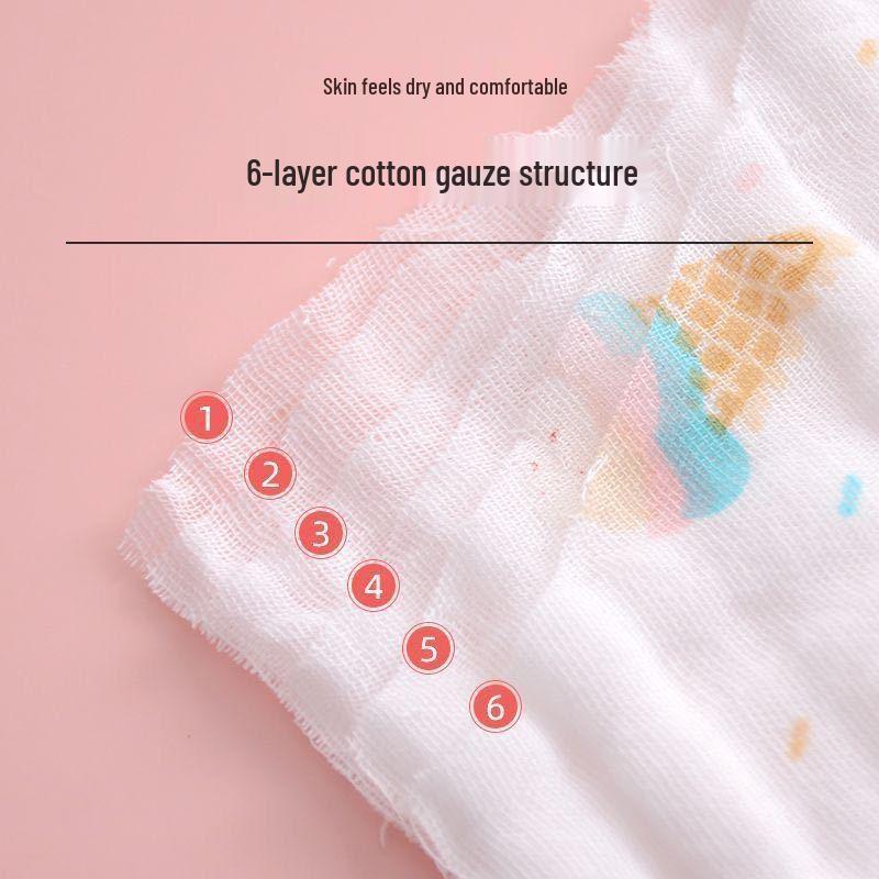 Pure Cotton 6-Layer Gauze Baby Bath Towel & Swaddle Blanket