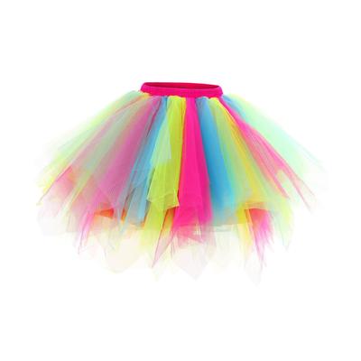Short Tulle Skirt Children’s Ballet Tutu Performance Cake Skirt Colourful Full Skirt Fluffy Layered Tulle Tutu Skirt