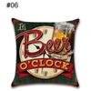Linen 18" Cotton Pillow Case Vintage Beer Wine Bottle Sofa Throw Cover Cushion