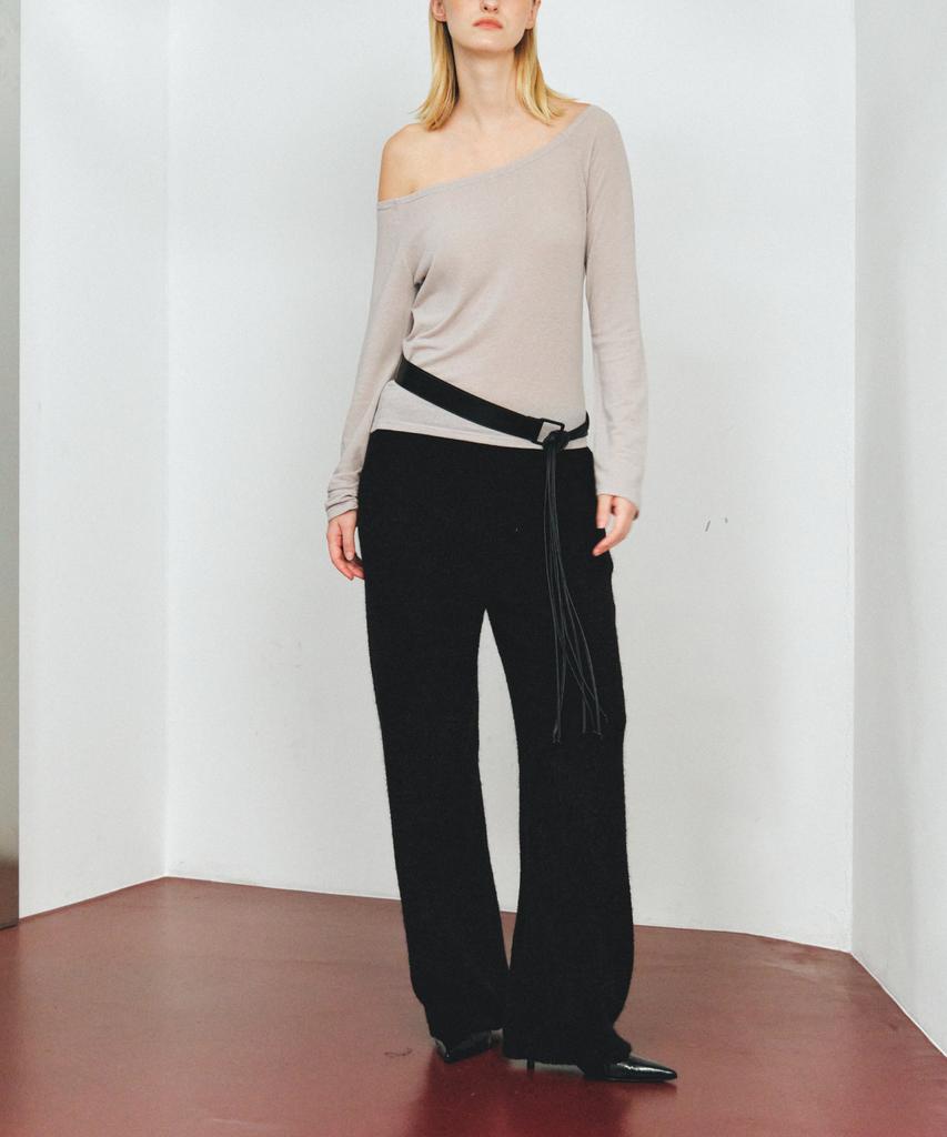 Aente Warm Terry Banding Pants - Black