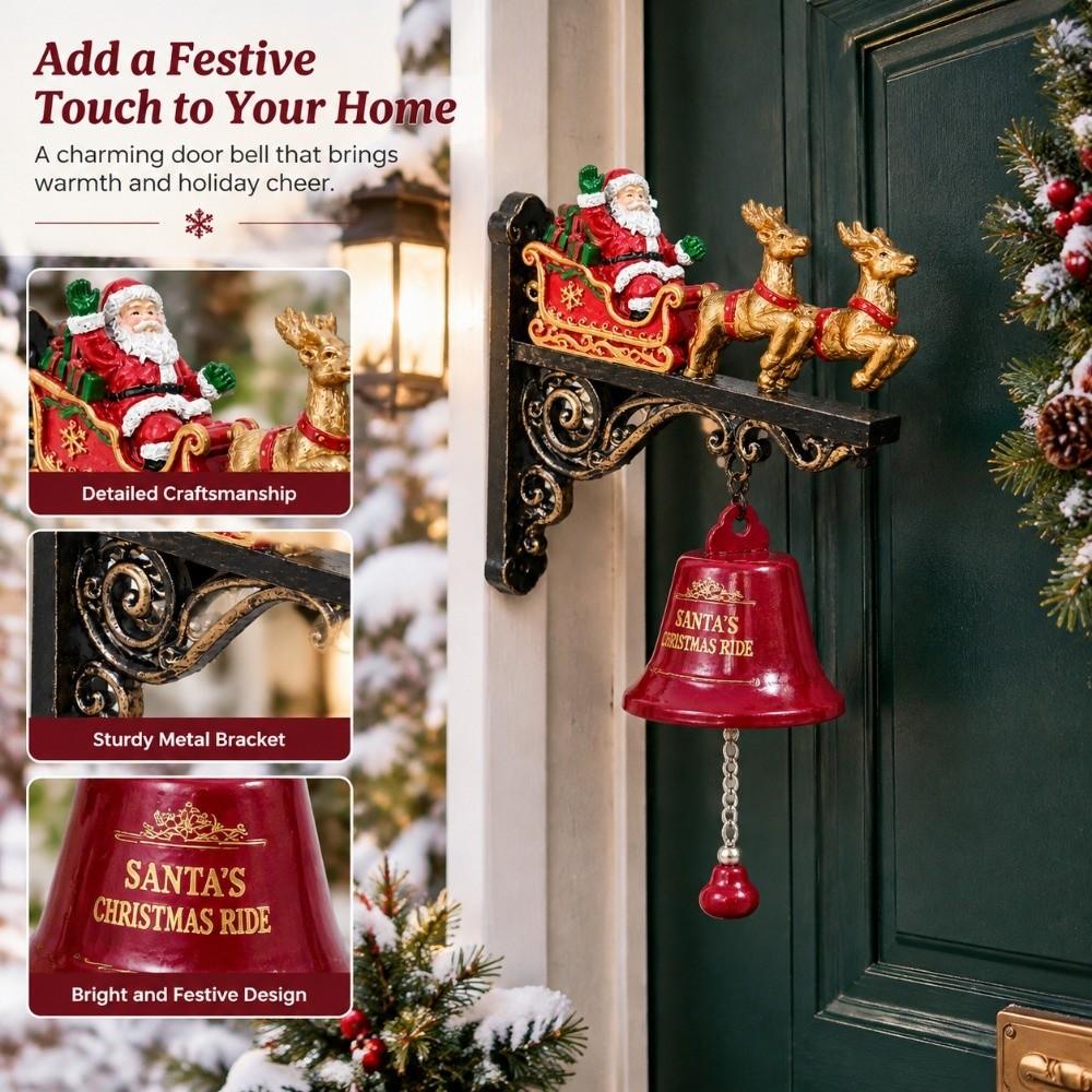 Power-Free Santa Claus Wall Bell Reindeer 3D Wall-mounted Bell Christmas Door Bell Entryway Decor