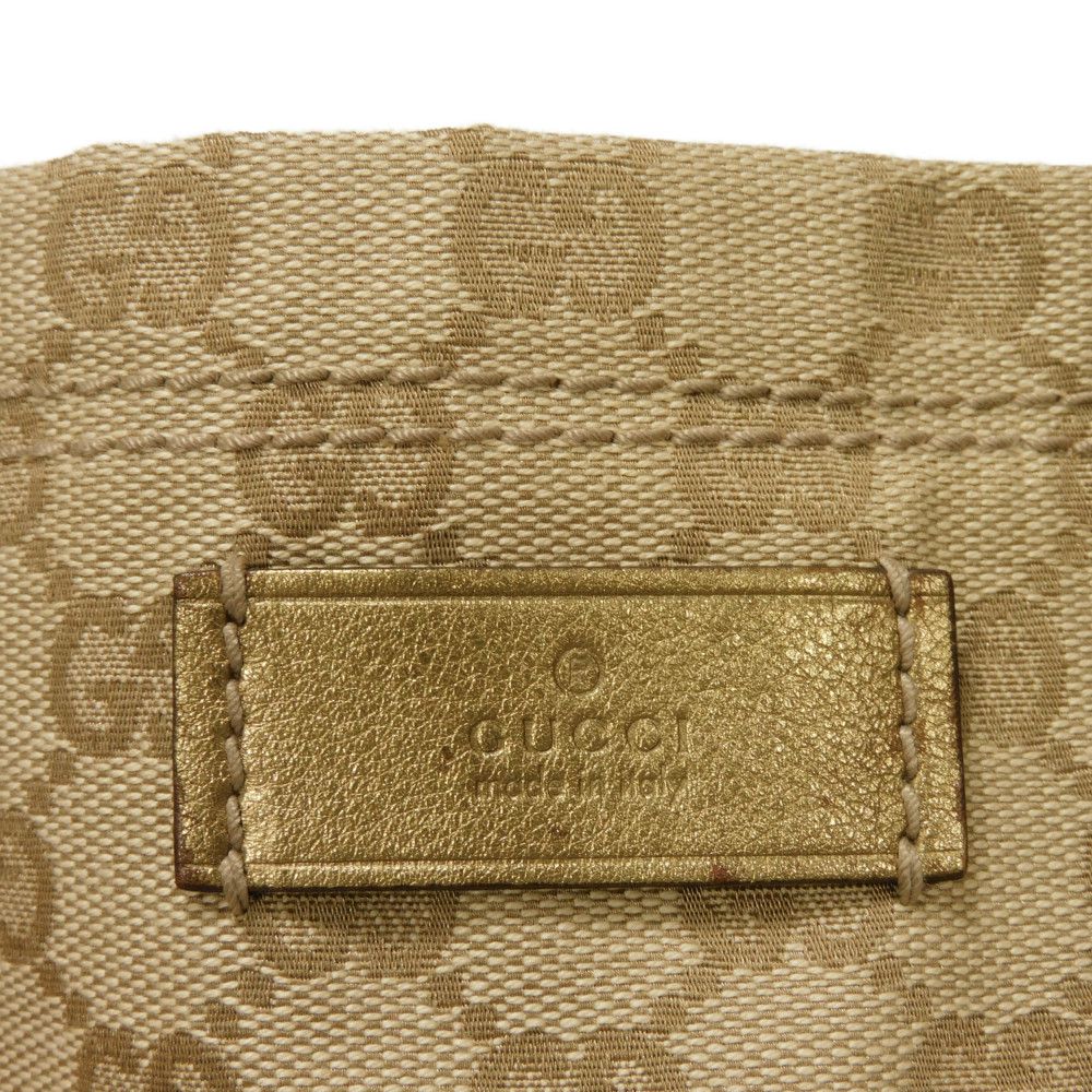 Used GG Canvas Tote Bag, Size 9539, 189669, 7924, A4 Cotton Calfskin, Light Pink Gold Logo Embossed, Beige, Women's