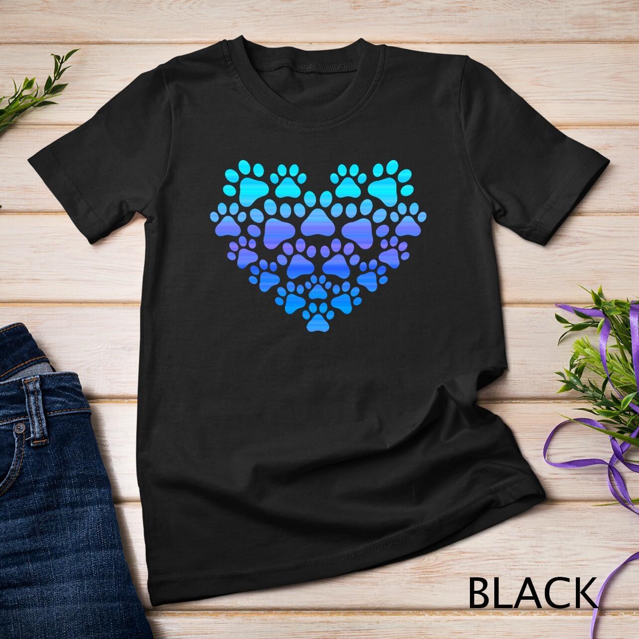 Heart Paw Print Dog and Cat - Cat Mom and Dog Mom Mother s Day Unisex T-Shirt Mens Womens Tees Top XL