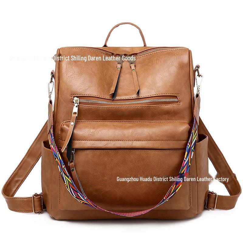 

Женский рюкзак из искусственной кожи в стиле ретро - европейский и американский стиль 2022 года коричневый