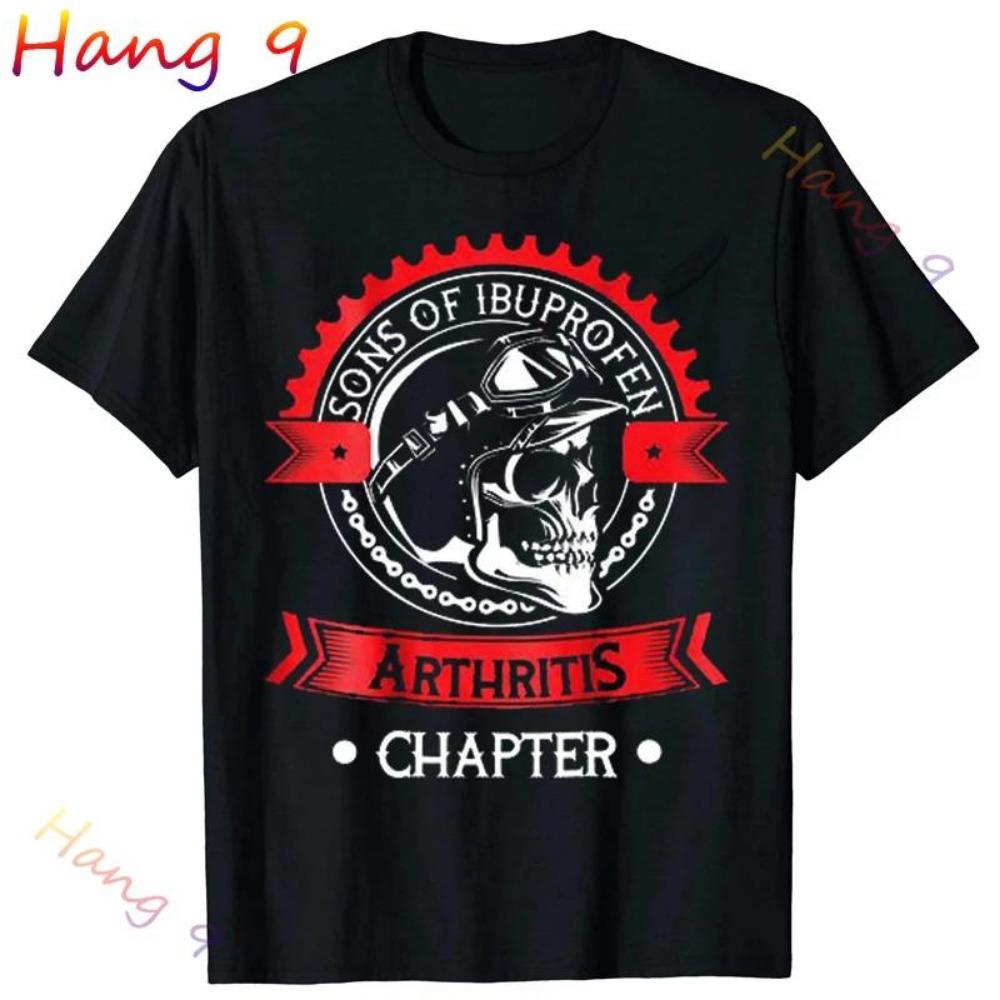 Söhne mit Arthritis Ibuprofen Kapitel Lustige Biker Schädel T Shirt Schwarz Vintage Herren Grafik T Shirts